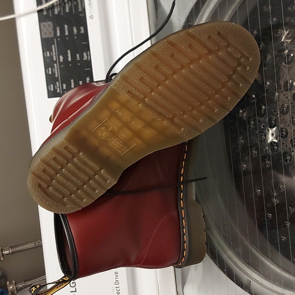 Dr. Martens Cherry Red Leather Boots - Picture 5 of 7